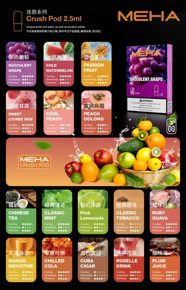 🔥 MEHA魅嗨五代煙彈｜買五送魅嗨蛋｜隨機口味驚喜🎁